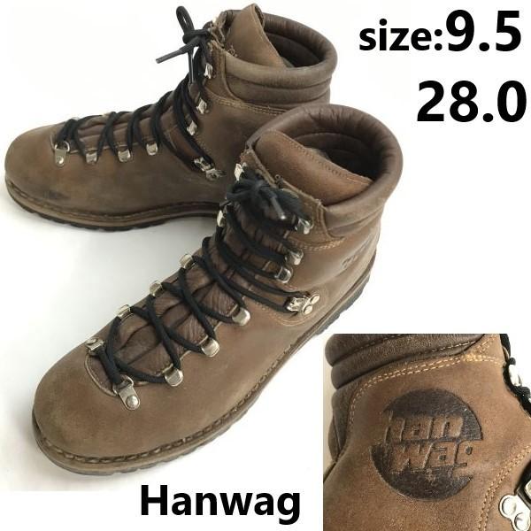 

Hanwag leather trekking boots 9.5 28 brown 80s-90s
