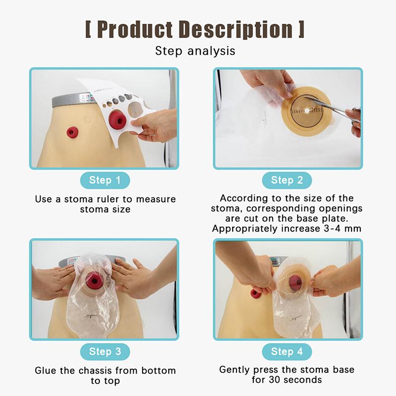 1/10Pcs Colostomy Bags Hole One-Piece Drainable Ostomy Bags Stoma Care Pouch With Clips Closure Colostomy Bag Prevent Leakage