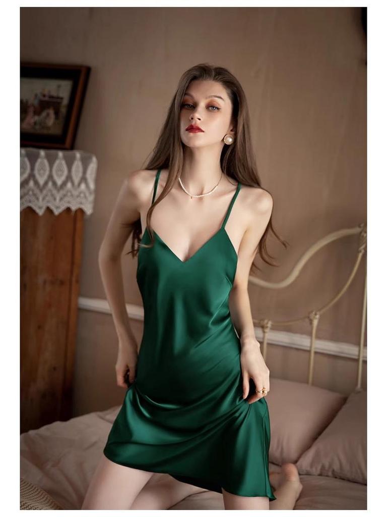 Dámské hedvábné noční košilka na tenká ramínka 2025: Luxusní pyžamo z morušového hedvábí na podzim