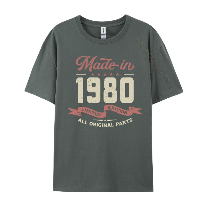Unisexs T Shirt 43th Birthday Born 1980 Made Tshirts Fall Tops Shirts For Unisex Fashion Normal Tshirt Free Shipping
