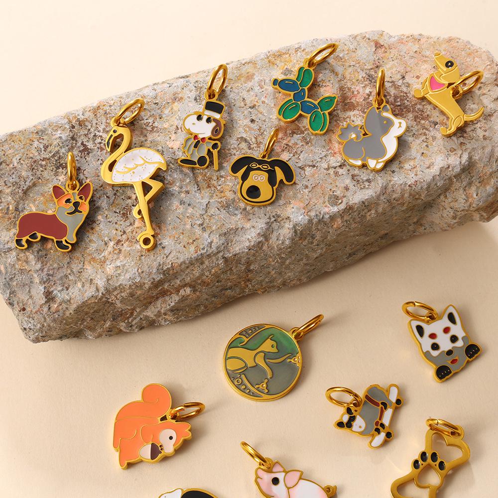 Adorable Animal Charm Series: Cat, Dog & Squirrel Pendants for DIY Bracelets