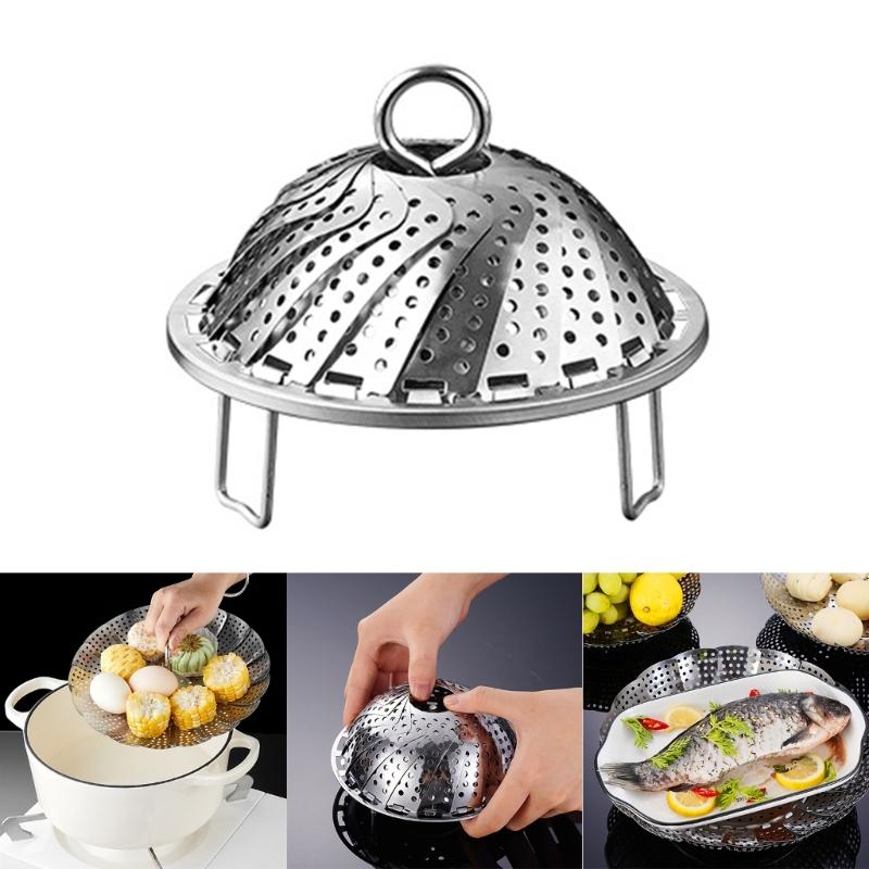 Adjustable Steaming Rack Stainless Steel Tableware Steamers Perfect for Various Food Sizes and Cooking Requirements