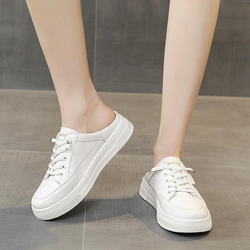 Baotou half slippers women's summer new outer wear without heel mesh lazy one pedal casual versatile women's shoes