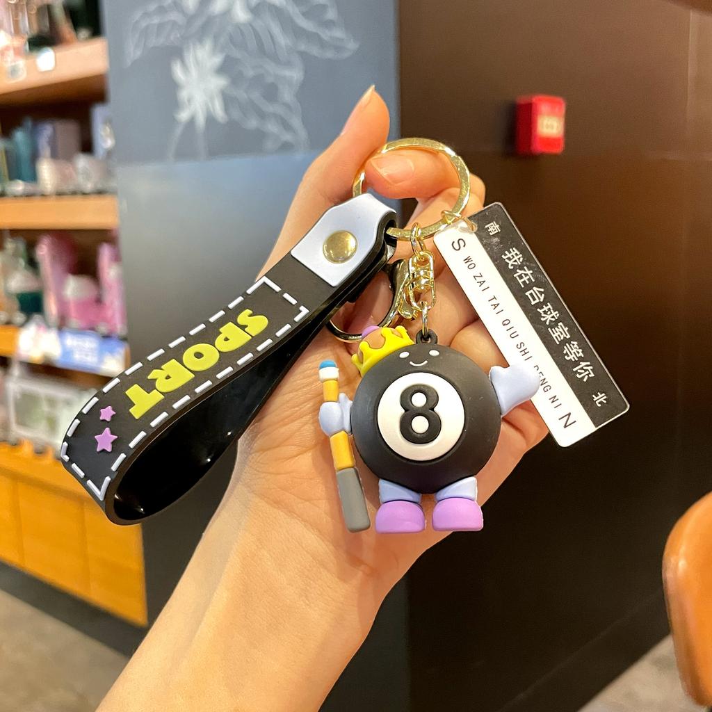 Original Badminton Figurine Keychain Fashionable Fun Cartoon Tennis Pendant Small Gift Football-related Souvenir