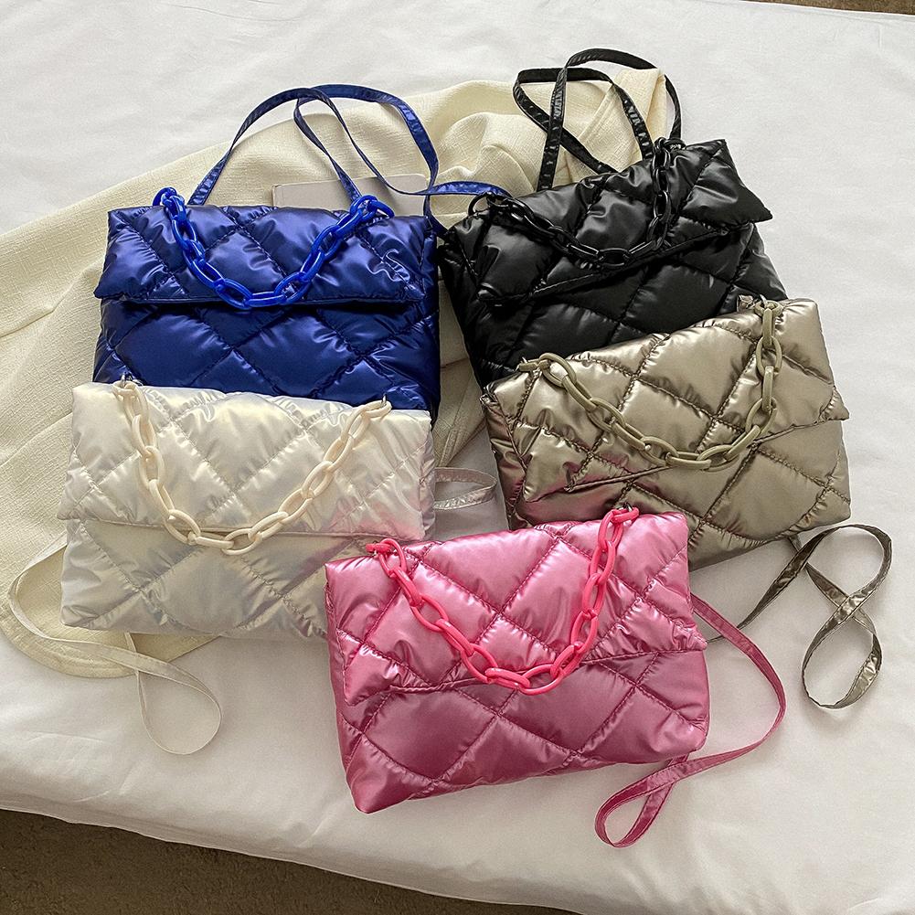 Women Winter Tote Bag Mobile Space Glossy Female Down Bags Cotton-Padded Jacket Shoulder Handbag Cheap Items 2023 Christmas Bags