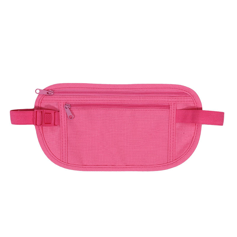 Belt Bag Hidden Security Wallet Black Zippered Waist Security Pouch Unisex Travel Waist Pouch Passport Money Bag