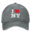 I Love New York Tourist I Heart Ny Washed Baseball Cap Casual Trucker Dad Hat Summer Male Outdoor Gym Sun-Proof Baseball Caps