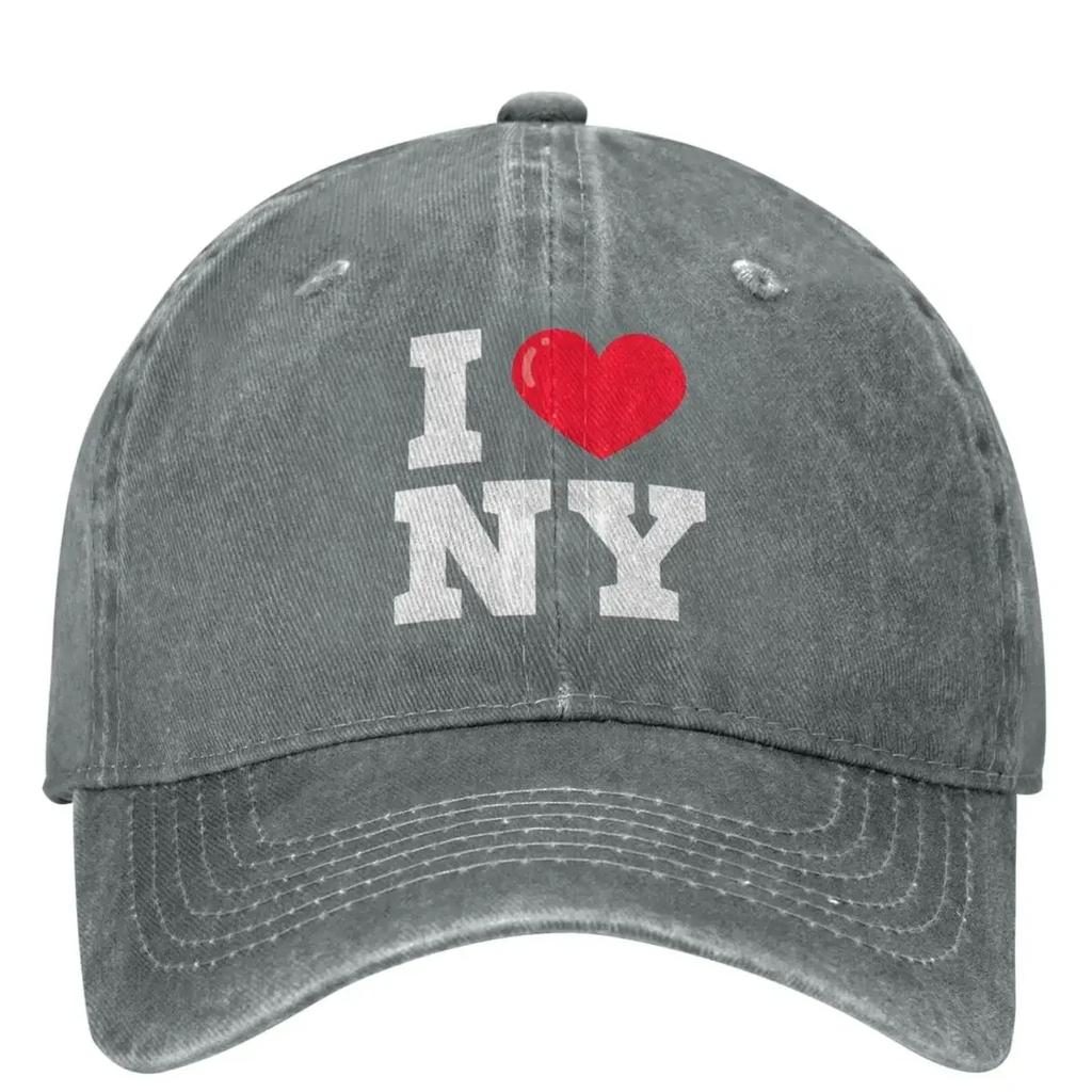 I Love New York Tourist I Heart Ny Washed Baseball Cap Casual Trucker Dad Hat Summer Male Outdoor Gym Sun-Proof Baseball Caps