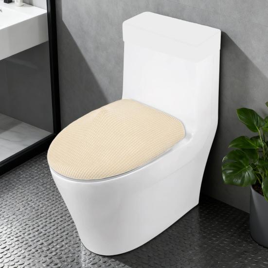 Toilet Cover Corn-patterned Fabric Elastic Strap Non-Slip Stable Toilet Seat Cover Multifunctional Bathroom Decor