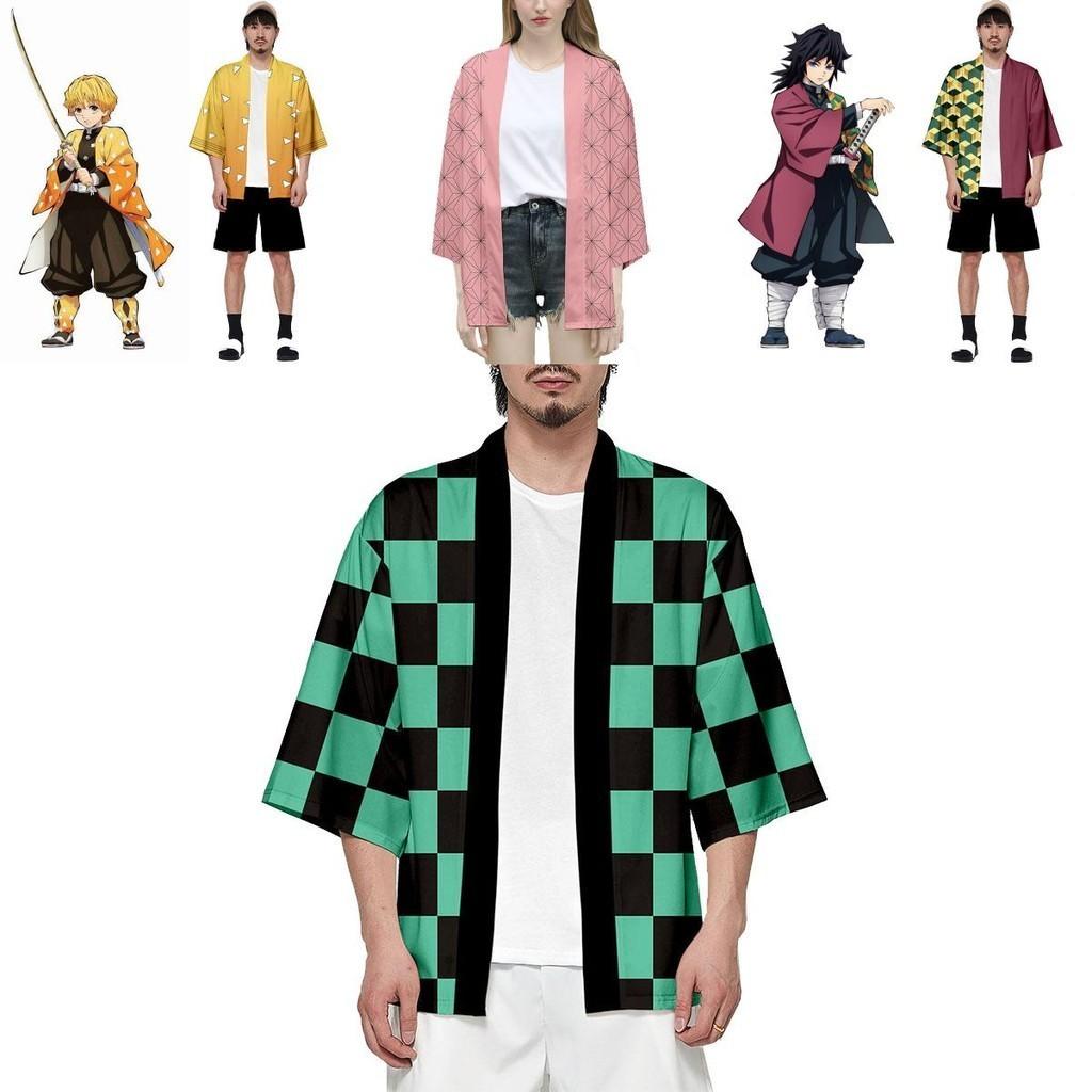 Haori Kimono Larga Traspirante di Alta Qualità Anime Demon Slayer Kimetsu No Yaiba Kamado Nezuko Cosplay Top