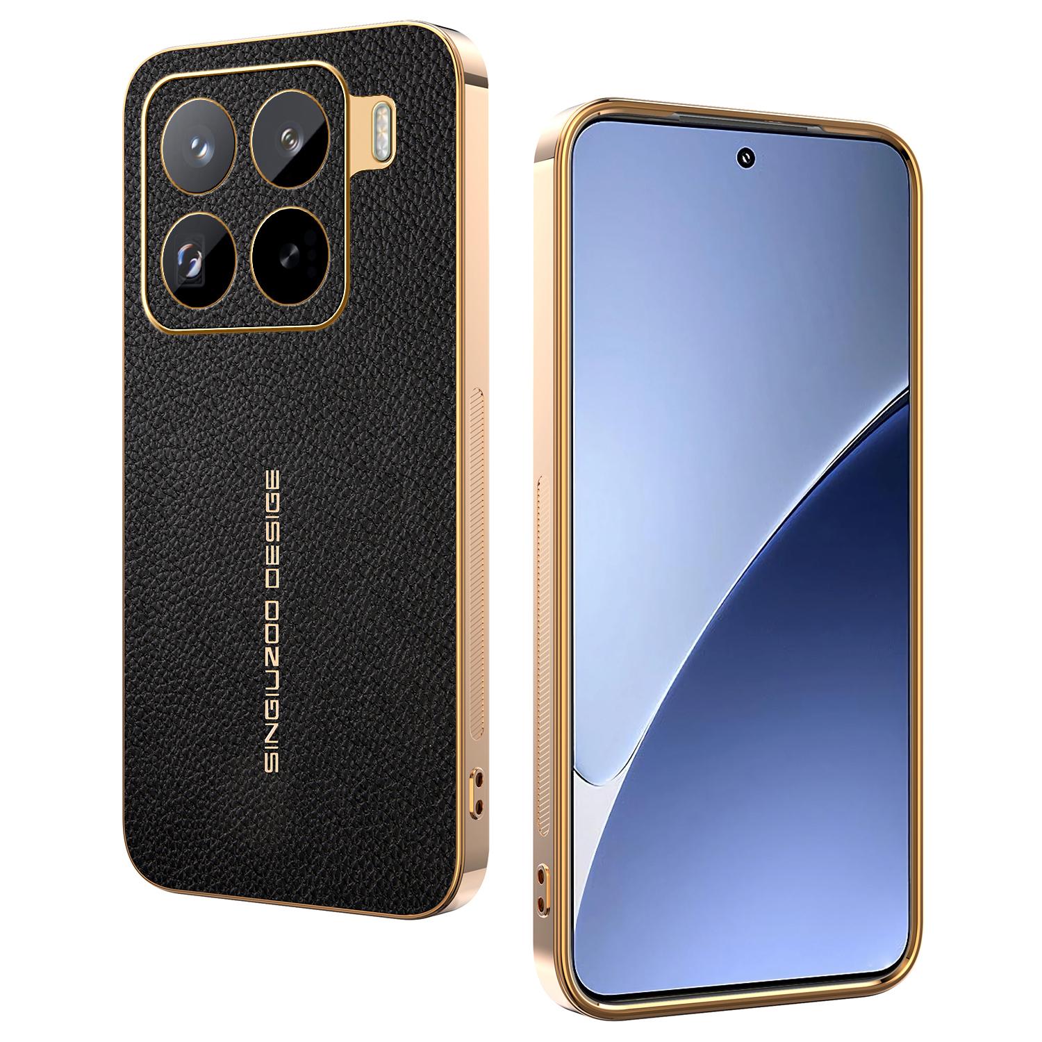 For Xiaomi 15 Pro Case Anti Scratch Litchi Texture TPU Leather PU Phone Back Cover