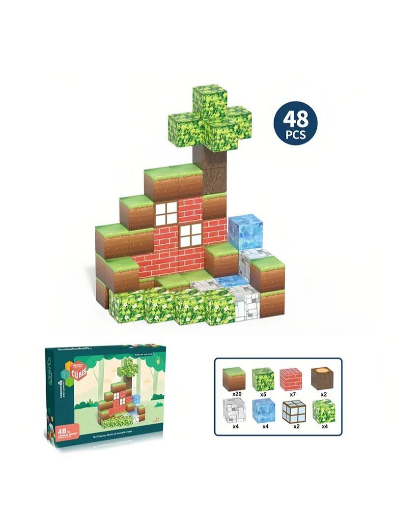 

Magnetic Blocks 48pcs Construction Toy for Kids STEM Educational Gifts, Birthday Christmas Stocking Stuffers M різнокольоровий