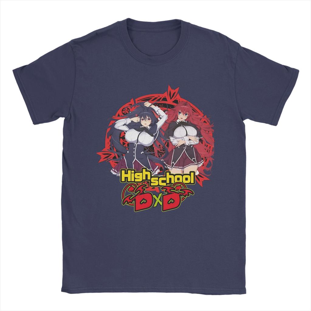 Rias & Akeno High School DxD T Shirts Men Women's Pure Cotton T-Shirt Round Neck  Rias Gremory Tees Short Sleeve Clothing