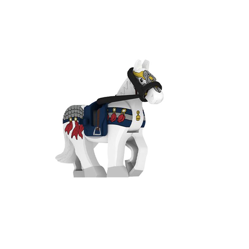 City Street View Medieval Military Transport Horse Animals Building Blocks Weapons Helmet Carriage Farm Cattle Bricks Toys Gifts