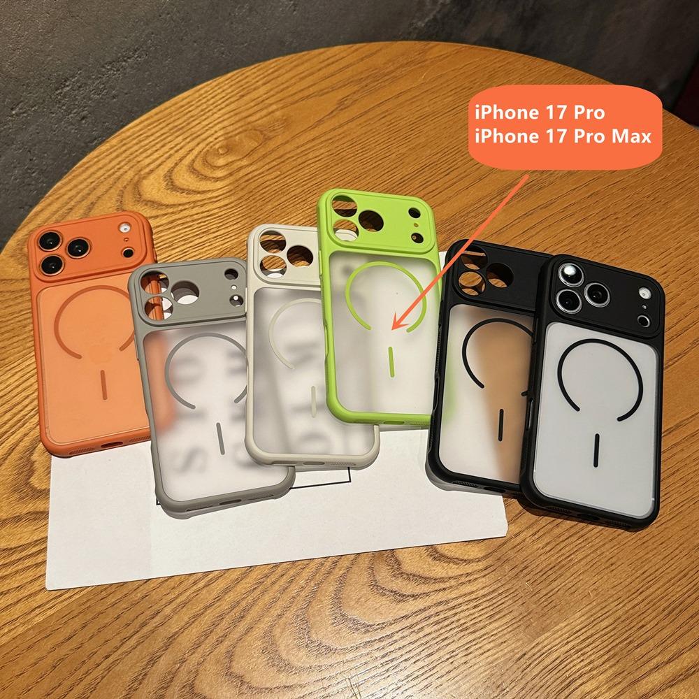 Luxury Translucent Heat Dissipation Edge Phone Case For Iphone 17 Air 15 16 14 Plus 13 12 Pro Max Magnetic Wireless Charge Cover