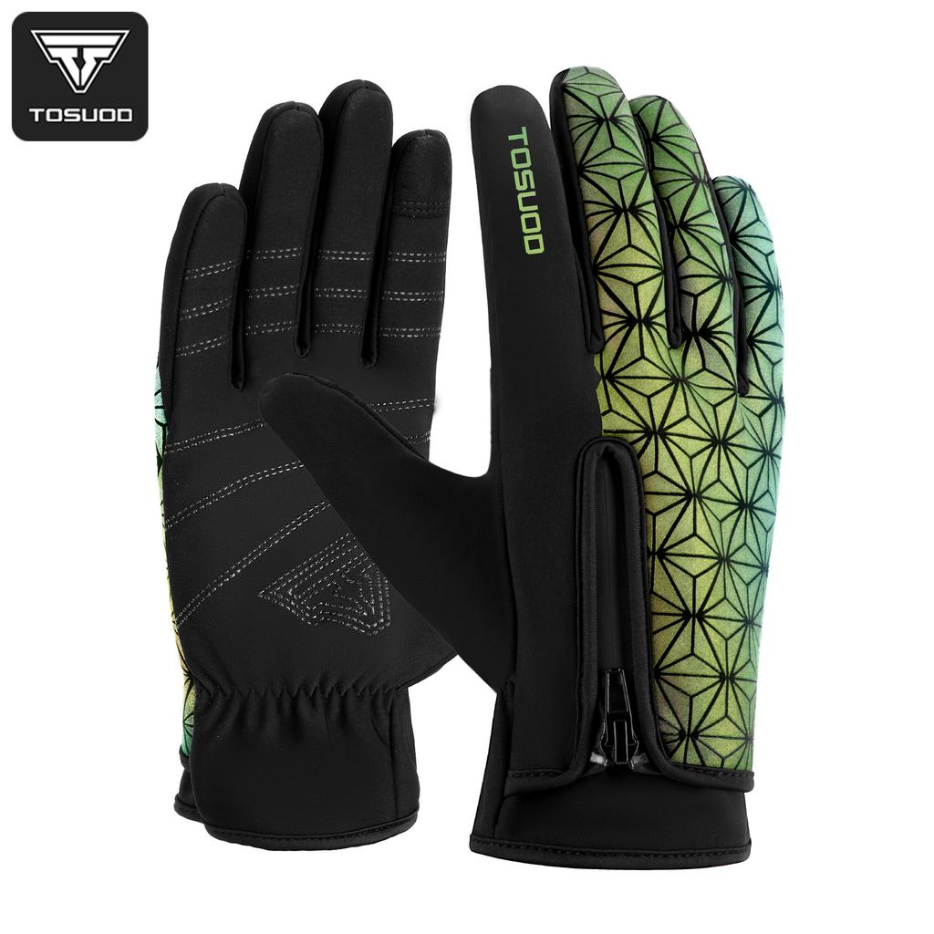 TOSUOD Winter Ski Gloves Windproof Waterproof Warm Cycling Gloves Touch Screen Motorcycle Fleece Gloves Outdoor Sports Gloves 6