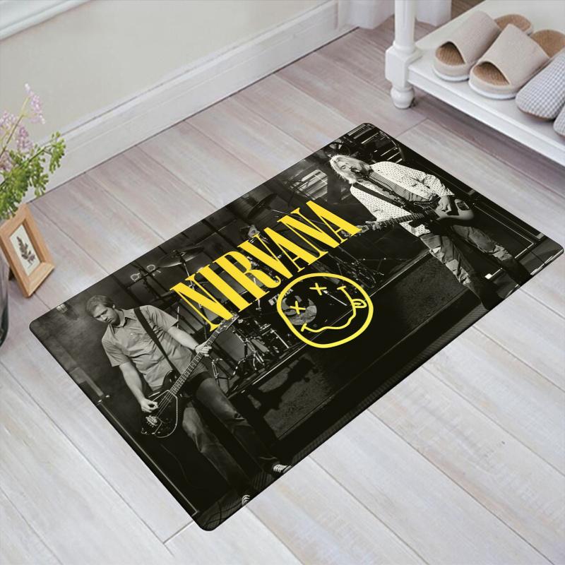 Nirvana Band Carpet Rug for Living Room Bedroom Home Sofa Decoration,Kids play Non-slip Floor Mat