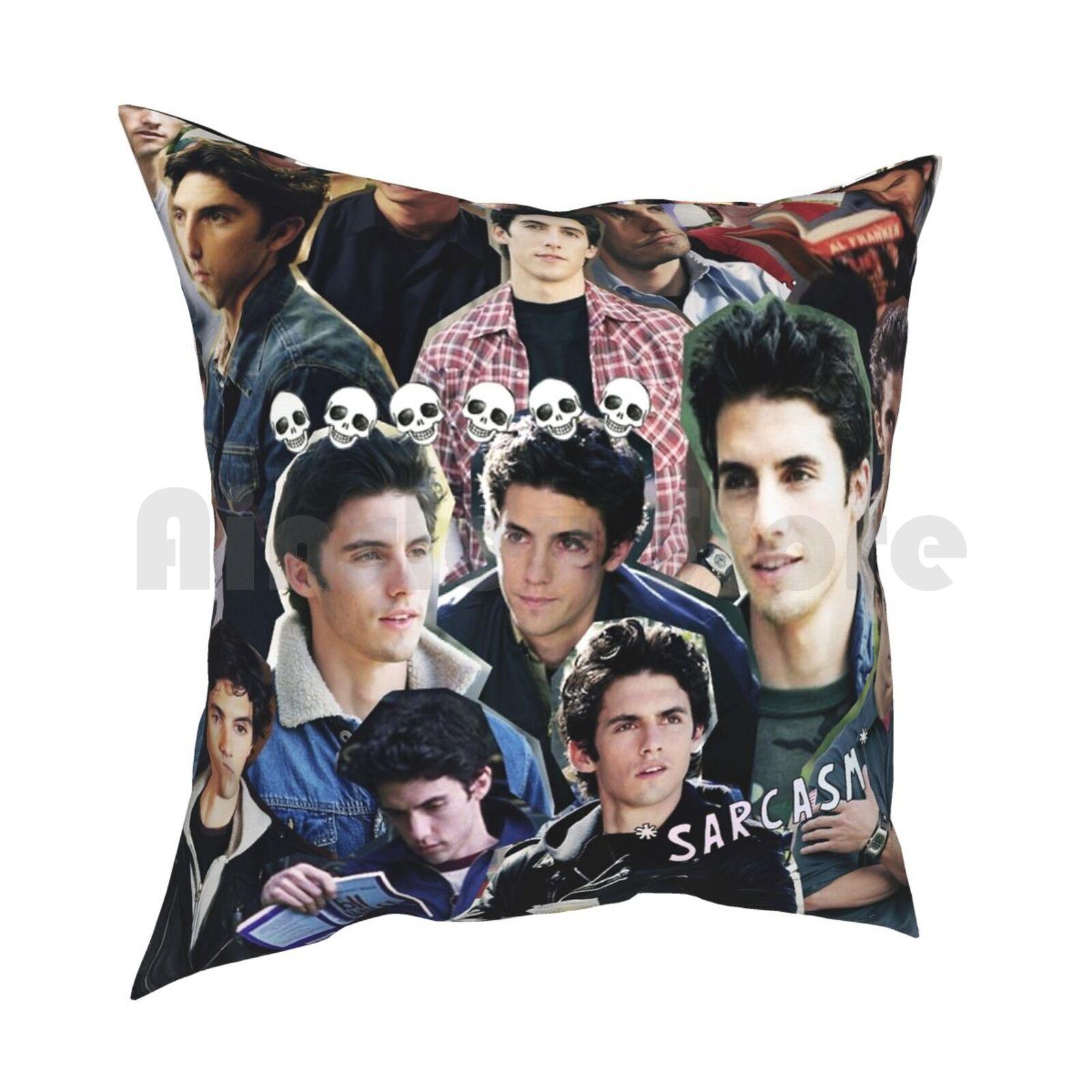 Jess Mariano Collage Pillow Case Printed Home Soft DIY Pillow Cover Jess Mariano Milo Ventimiglia Literati Gg Collage 30x30cm 12x12in