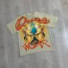 Unisex Vintage Earth Angel Print Washed Cotton Tee Loose Fit Casual Short Sleeve T-Shirt Men Women