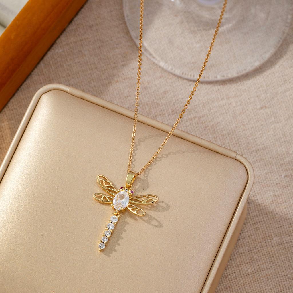 Micro Paved Titanium Steel Cross Pendant Necklace For Women Stylish Versatile Delicate Collarbone Chain