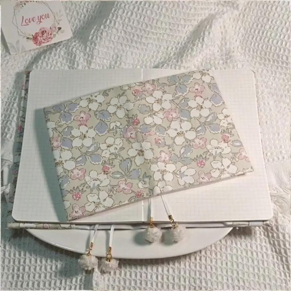 Fromthenon A5 A6 Fabric Gardenia Notebook Cover Planner Case Cover Protective Journal Cover Protector Office Stationery Supplies