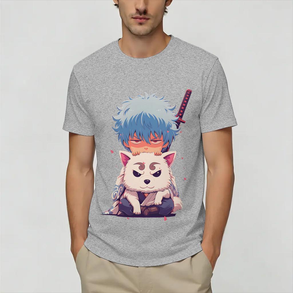 Unisex TShirt GGintamas Humor Cotton Tee Shirt Short Sleeve T Shirts Crew Neck Clothes Printed