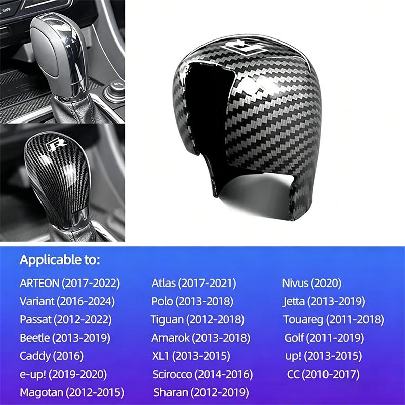 Volkswagen Gear Stick Cover Car Shift Lever Carbon Fibre Shell For VW Golf Polo GTI Tiguan R-Line Passat Variant Jetta Tirevalve