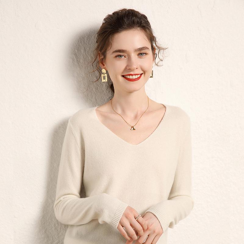 Women's Cashmere Sweater Qinghe Cashmere 100% Cashmere Women's Autumn and Winter Cashmere Sweater Soft and Warm