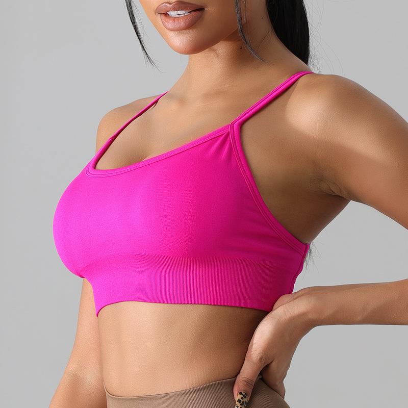 New yoga clothes short vest women's cross back bra underwear outdoor running fitness sports top