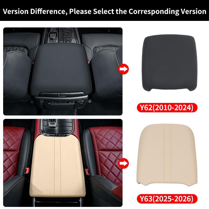 For Nissan Patrol Armada Y62 Y63 2010-2026 Center Armrest Box Protective Pad Leather Cover Interior Modification Accessories