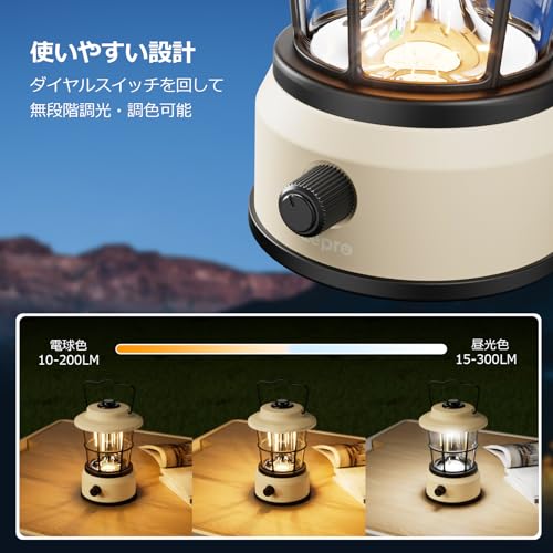 Lepro Lantern, USB Rechargeable, Retro LED Lantern, Stylish Camping Lantern with Antique Style, Perfect for Solo Camping [High Brightness, Switchable