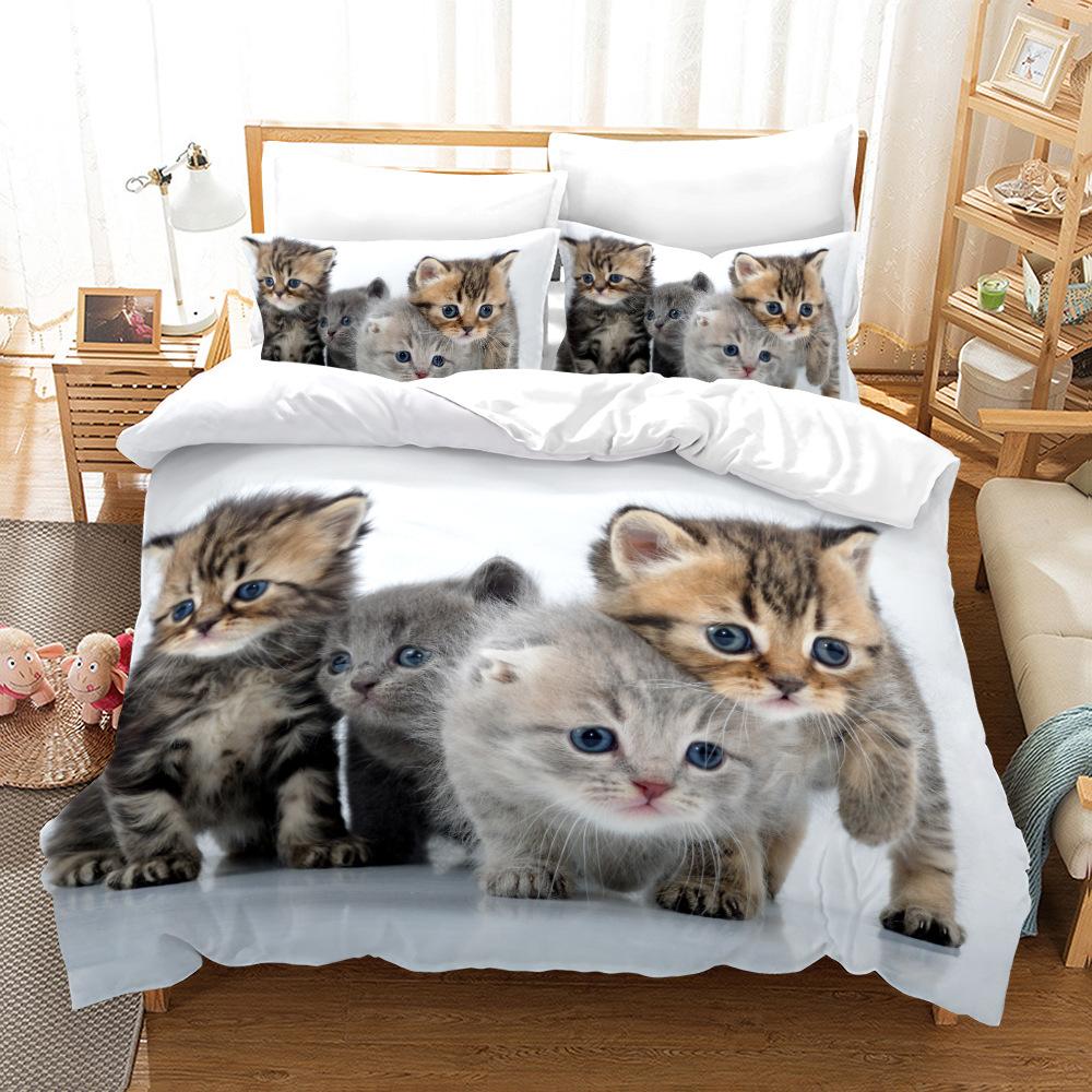 Sada 3D povlečení pro kočky pro kočky