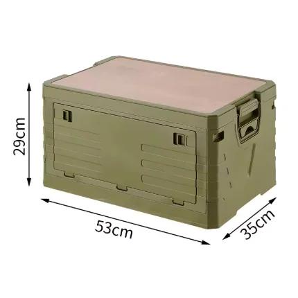 Double-Layered Picnic Storage Box, Folding Design for Outdoor Use with Multi-Functional Organizer
