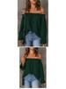Women's Off-the-Shoulder Chiffon Blouse - European and American Style, Solid Color Pullover for Spring and Autumn, Sexy & Elegant.