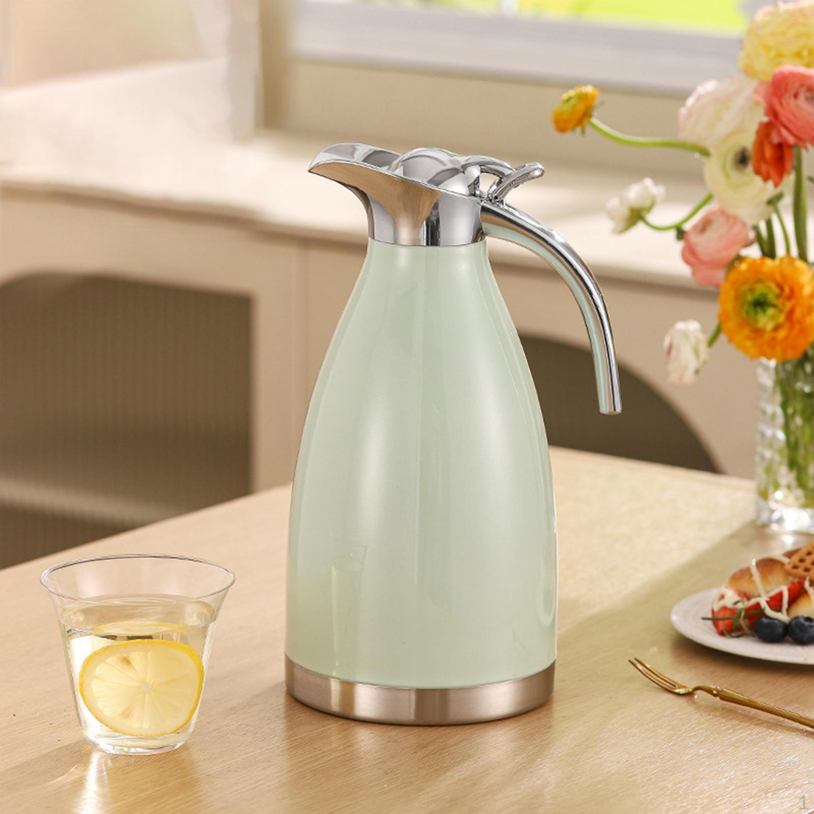 

2,0 л Изолированный кофейный графин из нержавеющей стали с двойными стенками 5,6x11,2 дюйма Чайник для светло-зеленый