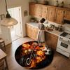 Flame Motorcycle,Round Area Rug,Carpet Rug for Living Room Bedroom Sofa Playroom Decor,Non-slip Floor Mat