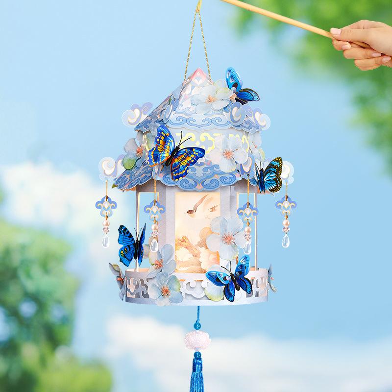 Lantern New Butterfly Children Handheld Diy Material Kit Creative Lantern Handheld Lanterns Handmade New Year'S Lanterns Toys