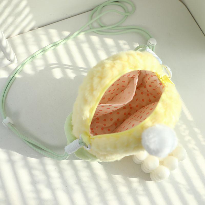 Cute Corn Shoulder Bag - Fruit Plush Toy, Decorative Cartoon Coin Purse for Girls