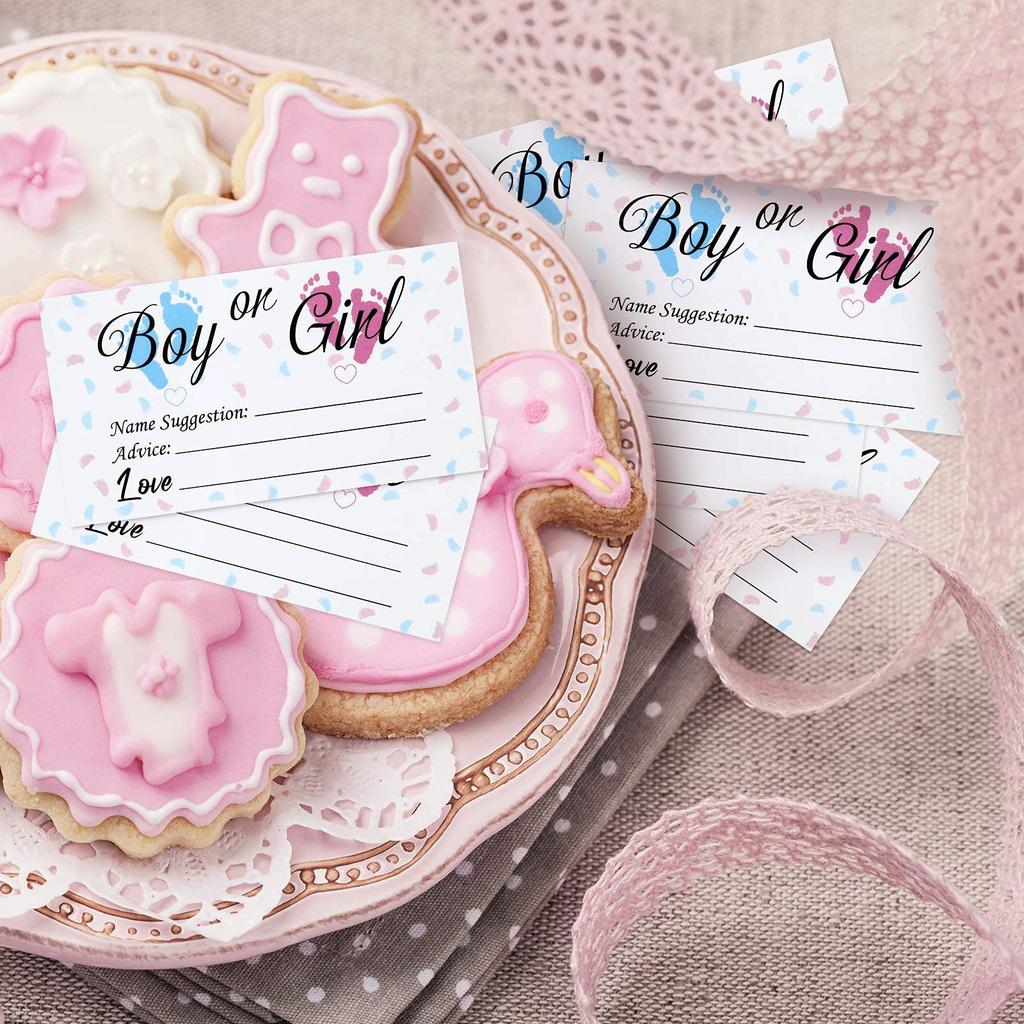 10Pcs Gender Reveal Voting Cards - Boy or Girl Prediction Game Cards for Baby Shower Party, Interactive Guess Baby Gender