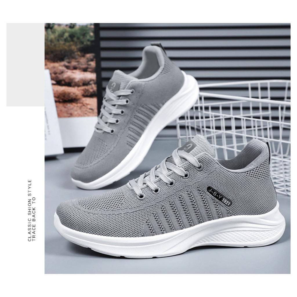 Men's Shoes, Fly Woven Mesh Breathable Single Shoe, Soft Sole Comfortable Casual Shoes for Men