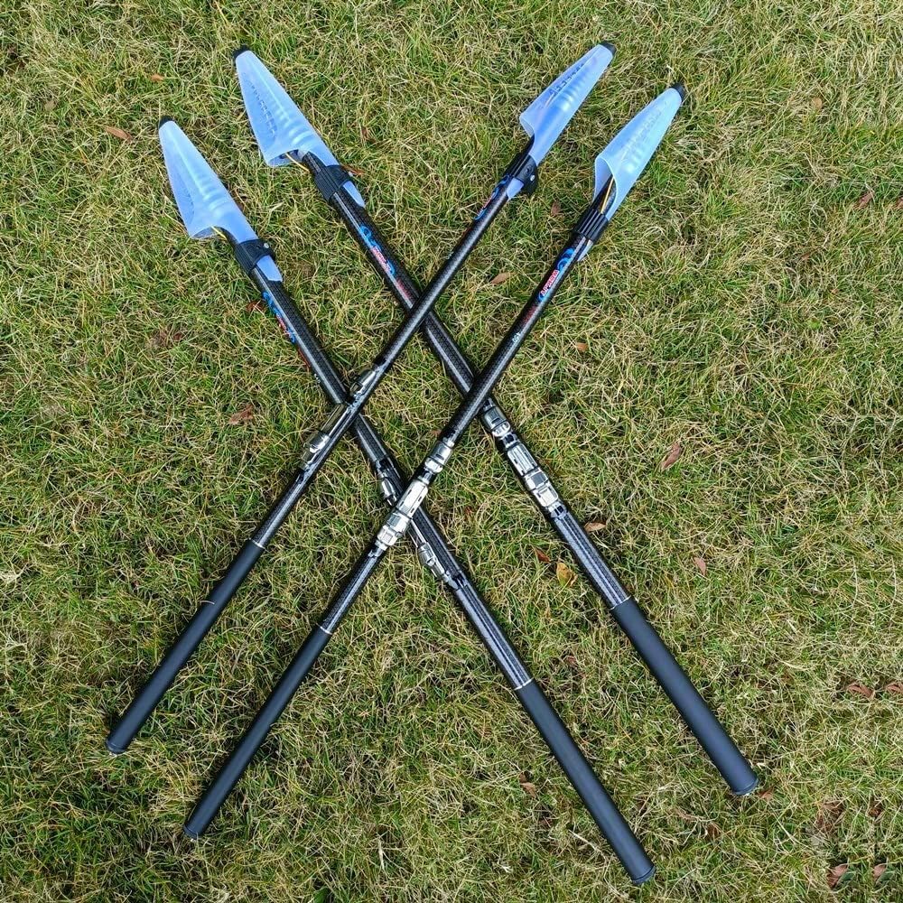 Portable Carbon Fiber Telescopic Fishing Rod, 3.6m/4.5m/5.4m/6.3m/7.2m, for Salt and Freshwater Fishing, Casting Rod, and Pier Fishing (540cm)