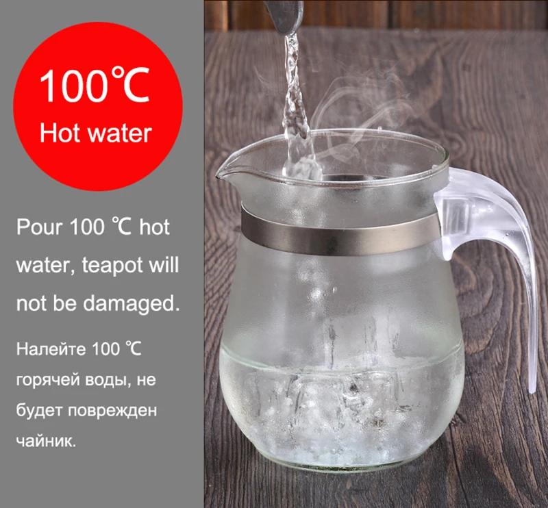 Hot sale 500ml Heat Resistant Glass Tea Pot,Coffee Teapot Flower Tea Set Puer kettle Convenient Office Teaset 1pcs,kung fu tea