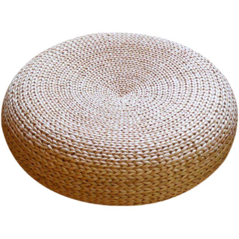 Japanisches Tatami Rattan Bodenkissen - Dicke Runde Zen Meditationsmatte