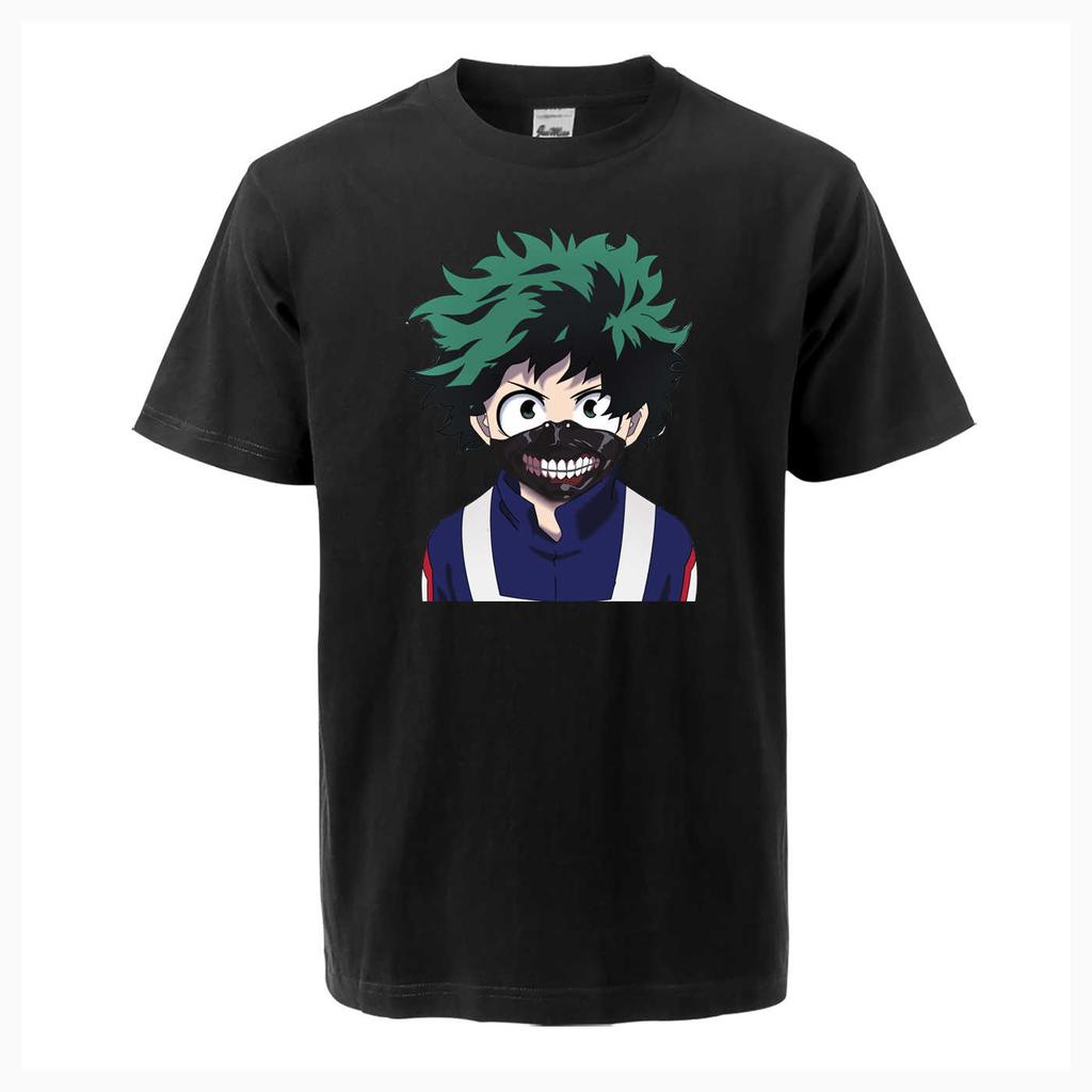 My Hero Deku T Shirt One for All Academ Boku No Hero Mens Cotton Casual Japan Anime Cool Harajuku Short Sleeve Tee Top