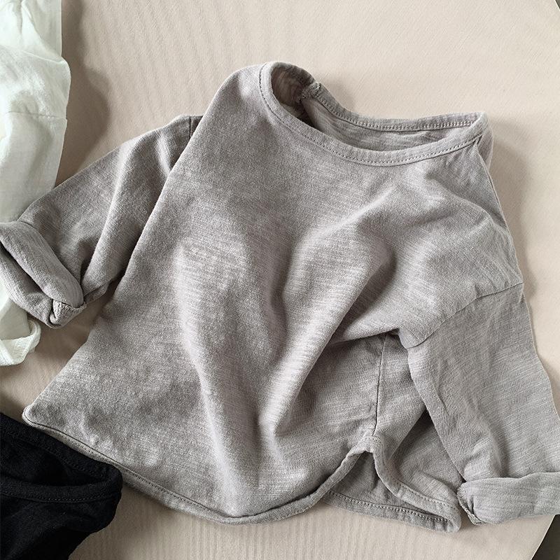Langärmiges T-Shirt Vielseitiges koreanisches Basic-Shirt Mädchen- und Jungenbekleidung Baby-Oberteil