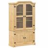 VidaXL Glass Display Cabinet Corona 103.5x42x180 Cm Solid Pine Wood, Cabinet, Cabinet with Glass Doors, Display Cabinet with Doors 4002777