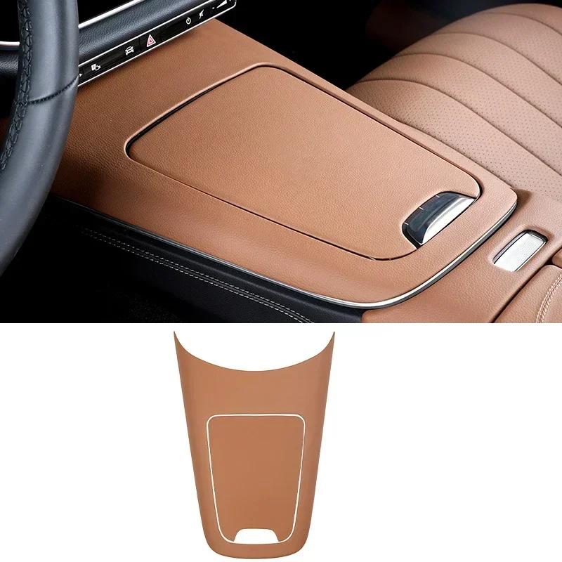 Leather Car Center Console Panel Cover Frame Trim Sticker Interior Modification For Mercedes Benz E Class W214 E260 E300 2024+