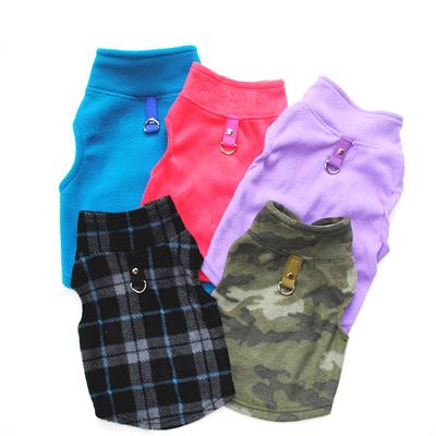 Morbido pile vestiti per cani gilet per cuccioli cappotto griglia colorata per animali domestici abbigliamento casual per cani di piccola taglia media maglione con detrazione di trazione
