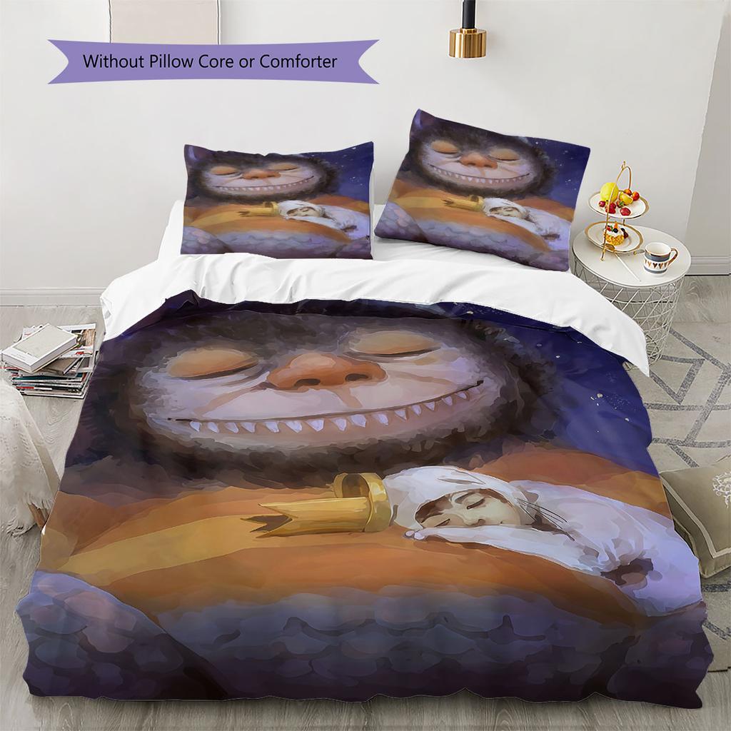 Where the Wild Things Are Pattern Bedding,Quilt Set Quilt Cover Pillowcase Home Birthday Gift(1 * duvet cover + 2 * pillowcase, without core)