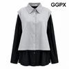Color Block Layered Shirt Gq8sh055f